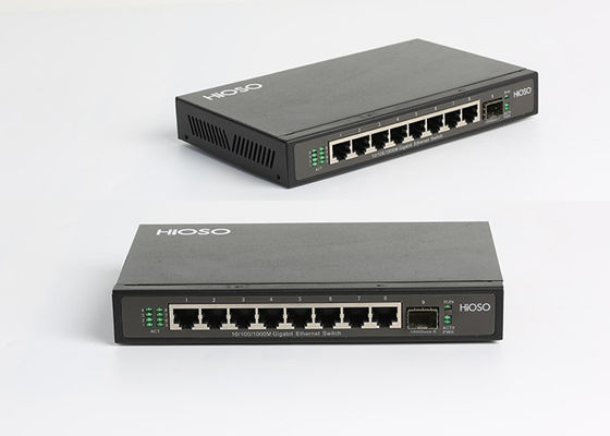 8 порт переключателя сети 9 гигабита портов uplink 10/100/1000M RJ45 1 100/1000M SFP